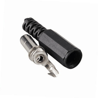 Negro 5,5 mm x 2,1 mm macho DC Plug Jack Solder Connector Adaptador para Gênero