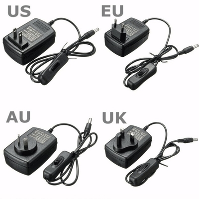 Muito conveniente 100-240V AC Entrada 12VDC 2A 24W 12V 3A 36W Adaptador de energia do interruptor ligado e desligado
