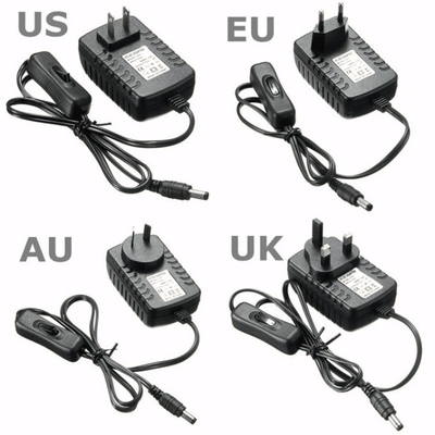Muito conveniente 100-240V AC Entrada 12VDC 2A 24W 12V 3A 36W Adaptador de energia do interruptor ligado e desligado