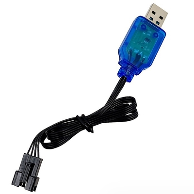Material ABS SM-4P Conector Carregador de bateria de iões de lítio com cabo USB e proteção