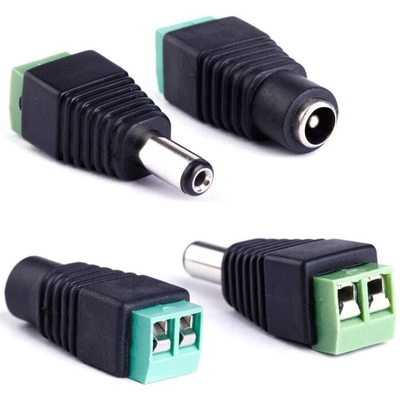 LED 12V DC Feminino Masculino 2.1 x 5.5mm Adaptador de Conector de Energia Plug Jack Socket para CCTV