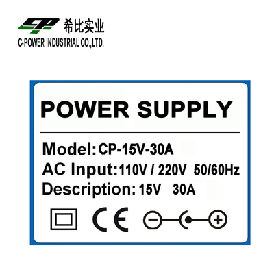 450W AC DC 15V 30A Alimentação do projetor para cadeira de massagem e CCTV LED da C-Power