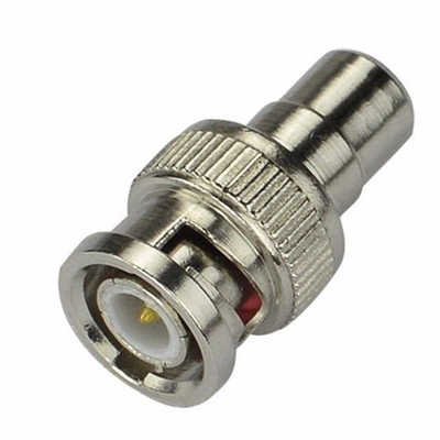 Adaptador de conector coaxial BNC para RCA de macho para fêmea Prata para câmera de vigilância