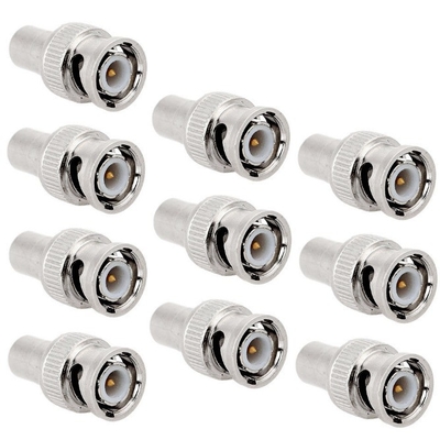 Adaptador de conector coaxial BNC para RCA de macho para fêmea Prata para câmera de vigilância