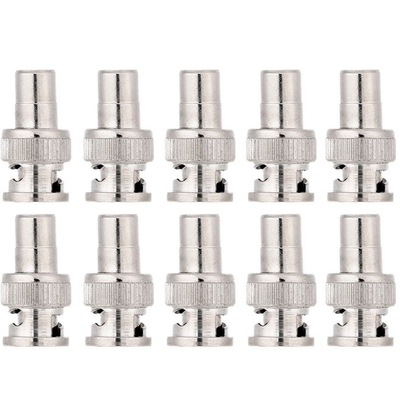Adaptador de conector coaxial BNC para RCA de macho para fêmea Prata para câmera de vigilância