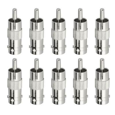 Conector de cabo coaxial RCA de macho para BNC de fêmea para instalação de câmaras de CCTV