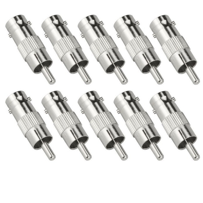 Conector de cabo coaxial RCA de macho para BNC de fêmea para instalação de câmaras de CCTV