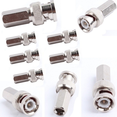 Conector coaxial de torção masculina BNC para câmaras de segurança de CCTV e RG59 certificado CE