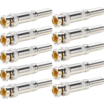 Superiora prata BNC conector macho adaptador de tomada para cabo de áudio vídeo sem soldagem