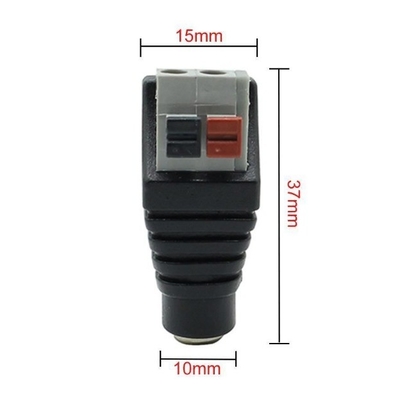 Conector feminina de cobre 12V 5.5*2.1mm Adaptador de conector para fita flexível LED