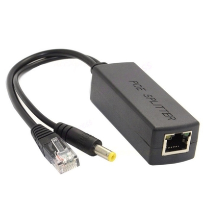 48V a 12V 5V 2.4A Active PoE Splitter para câmera IP CCTV IEEE802.3 Compatível em preto
