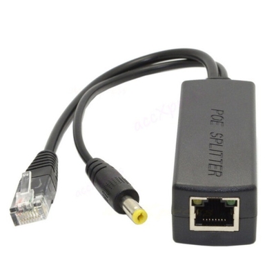 48V a 12V 5V 2.4A Active PoE Splitter para câmera IP CCTV IEEE802.3 Compatível em preto