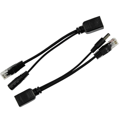 Energia passiva preta através de Ethernet Adaptador Poe Rj45 Injetor Splitter para -40°C 60°C