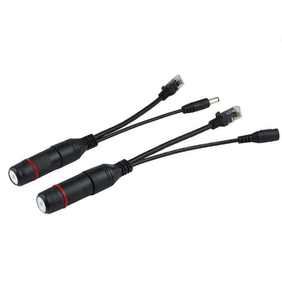 Splitter RJ45 Feminino para RJ45 Macho Saída de energia para cabo de injetor POE à prova d'água de 12V
