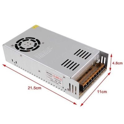 Fornecimento externo de energia de corrente contínua de prata 400w 12v 33a 12v com uma eficiência de 82%