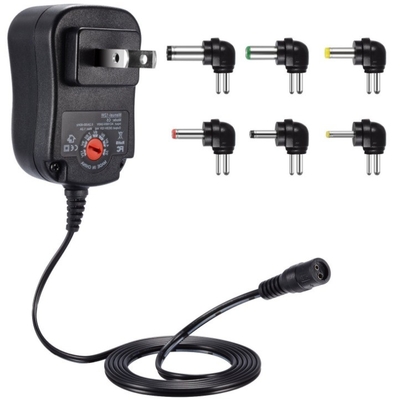 Saída de corrente contínua 30W Adaptador de alimentação universal 100-240V AC 3V-12V Ajustável