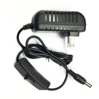 Adaptador de energia AC100-240V 12V 2A 24W Adaptador com interruptor de ligação/desligação e conector de CC
