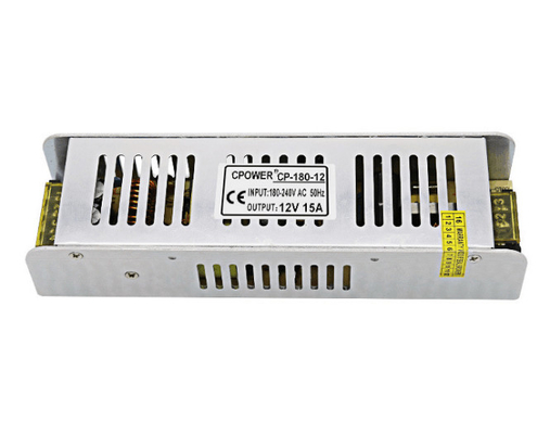 Fonte de alimentação de luz LED Strip Dimensão Slim 180w AC 110-220V para DC 12V / 24V Adaptador de condutor