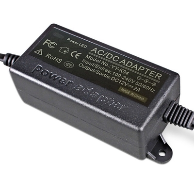 C-Power 24W AC100-240V DC 12V Bloco de parede 12V 2A Adaptador de alimentação com conector DC opcional