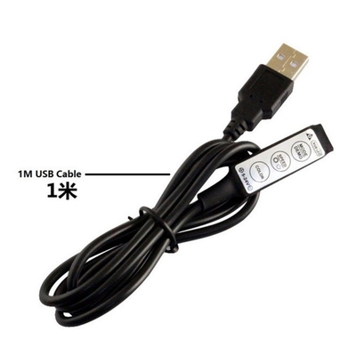 Fêmea 1m Lâmina de LED preta com alimentação de 5v e controlador USB de 3 chaves