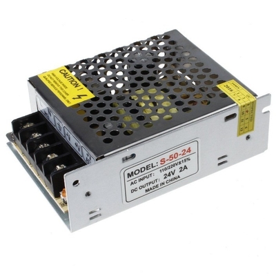 Fonte de alimentação de saída única 24V CC 1.8A 2A para comutação de LED Strip C-Power Rosh 110V 220V
