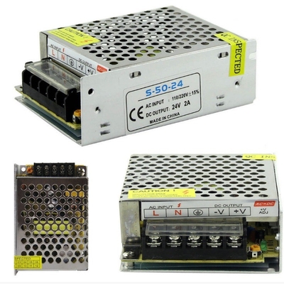 Fonte de alimentação de saída única 24V CC 1.8A 2A para comutação de LED Strip C-Power Rosh 110V 220V